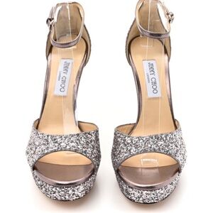 Jimmy Choo Sparkling Silver Pumps